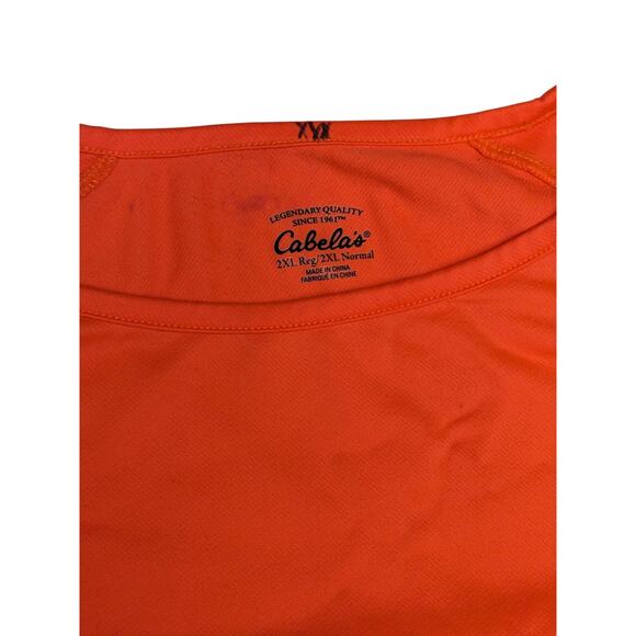 Cabelas Blaze Orange Hunting Shirt Mens 2XL Nylon Camo Lightweight Long Sleeve - Picture 2 of 16